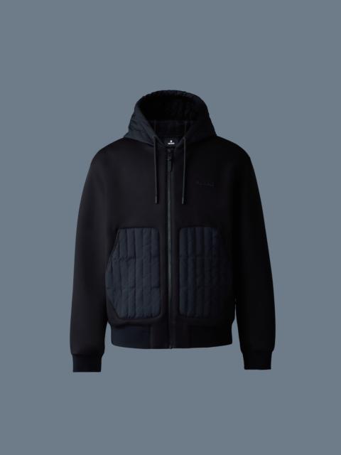 MACKAGE CRUZ Zip-up Hybrid vertical quilt hoodie