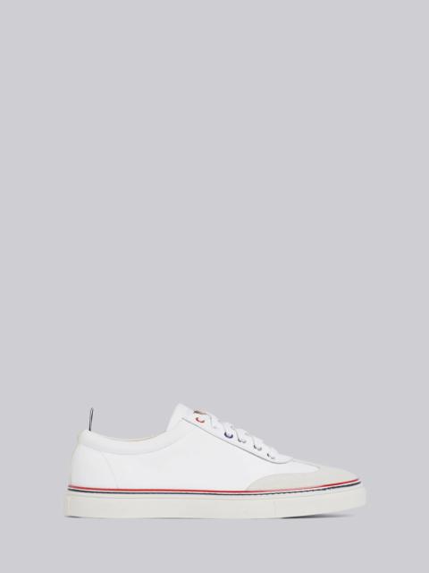 White Rubber Calfskin Trainer