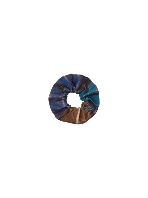 Vivienne Westwood SCRUNCHIE SMALL - SHINY BLUE/BROWN