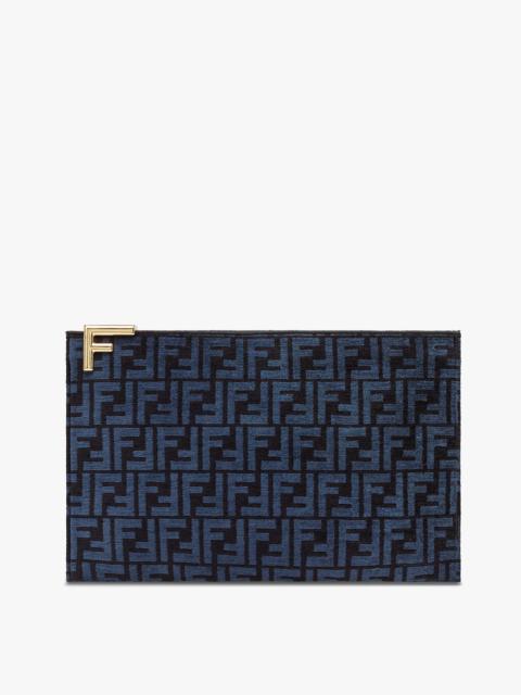 FENDI Black FF jacquard fabric pouch