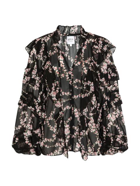 MISA Women's Lupe Ruffled Floral Blouse - Chained Blossom
