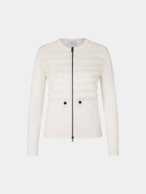 BOGNER Anja Hybrid knit jacket in Off-white