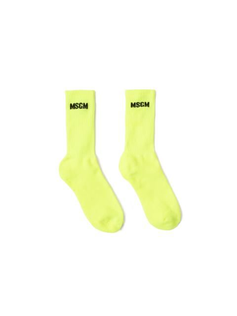 MSGM Solid color cotton socks with MSGM logo
