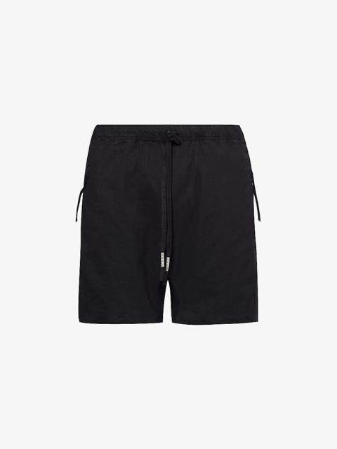 Drawstring-waist relaxed-fit stretch-linen and cotton shorts