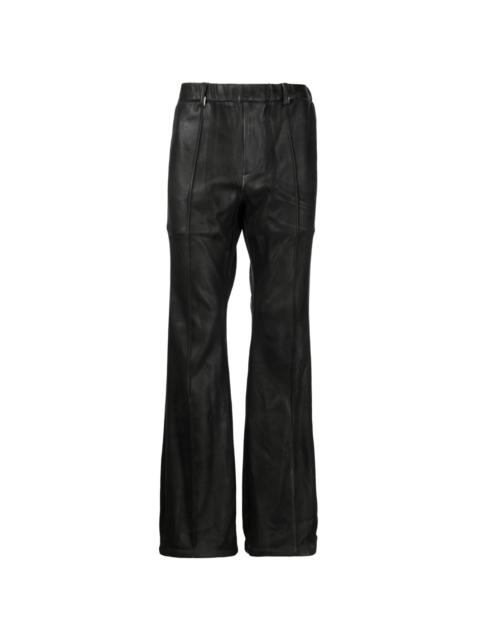 elastic-waist straight-leg trousers