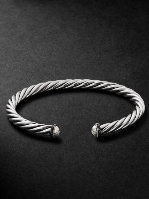 DAVID YURMAN Modern Cable Sterling Silver Blackened Diamond Cuff