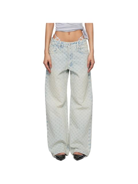 MISBHV Blue Monogram Ocean Washed Jeans