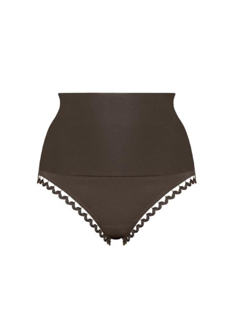 Hit high-waisted bikini bottoms