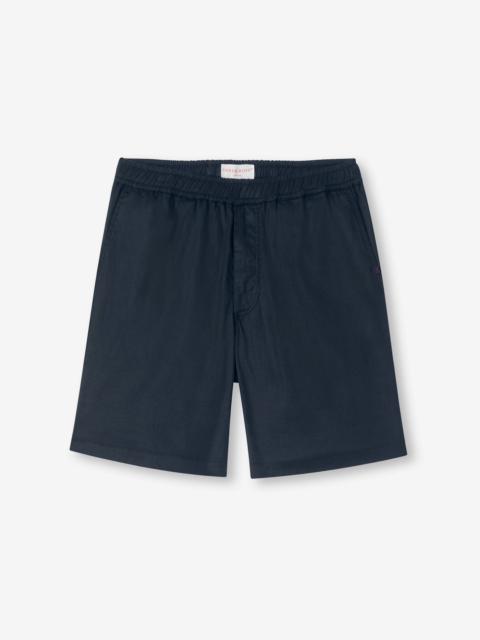 Derek Rose Men's Shorts Harris Lyocell Cotton Navy