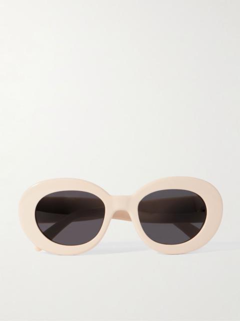 CELINE Oval-Frame Acetate Sunglasses Cream