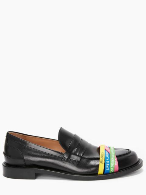 JW Anderson elasticated-straps leather loafers