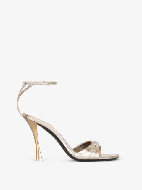 Givenchy STITCH SANDALS IN LAMINATED LEATHER WITH CRYSTALS