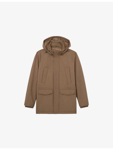 REISS Lord Hooded Zip-Through Padded Woven Coat