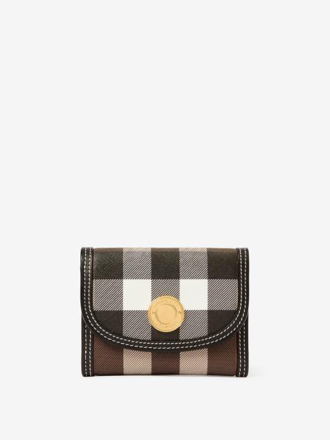 Burberry Check and Leather Small Folding Wallet