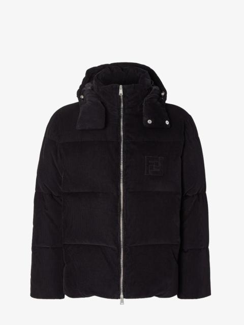 FENDI Puffer jacket Black corduroy down jacket