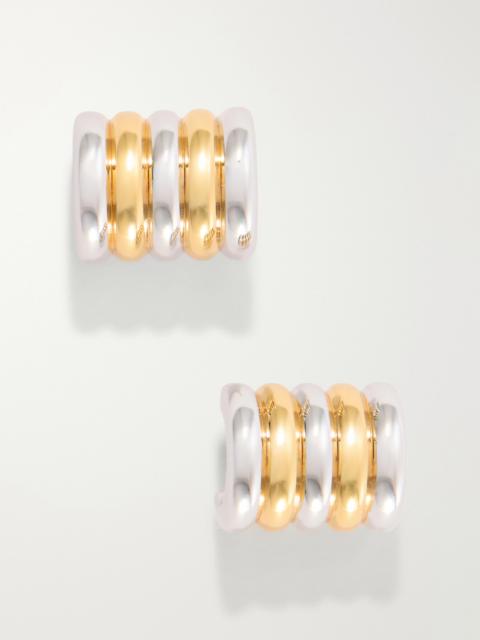 DÉHANCHE Hollyhock Silver And Gold-tone Earrings