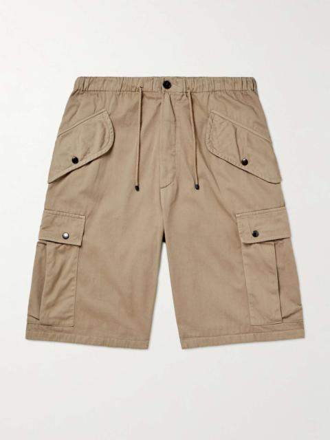 Straight-Leg Cotton-Gabardine Drawstring Cargo Shorts