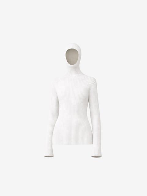 The Frankie Shop Larice Hooded Knit Top - White