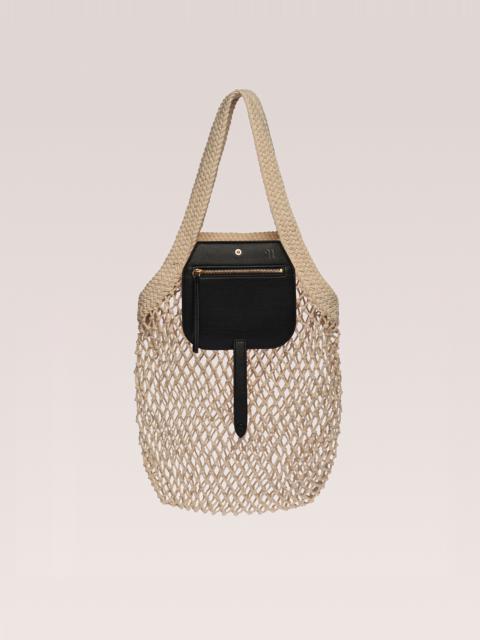 Nanushka RUBA - Cotton mesh shopping tote - Black/Creme