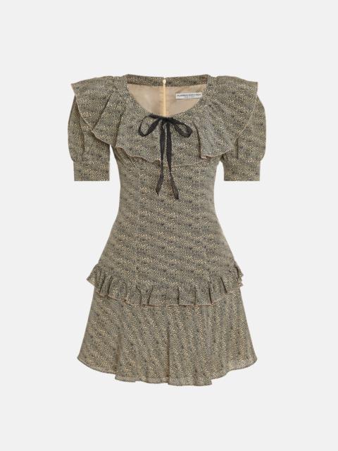 Alessandra Rich SMALL LEOPARD PRINT MINI DRESS