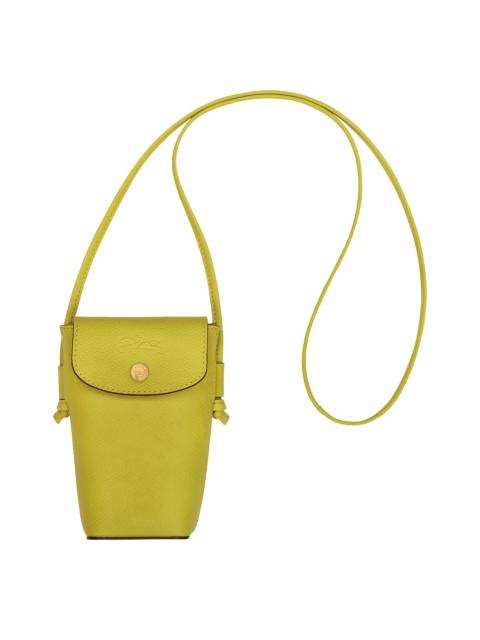 Longchamp Épure Phone case with leather lace Kiwi Green - Leather