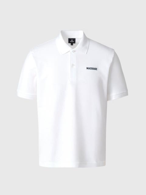 MACKAGE PABLO-CR Flat Knit Rib Collar Polo