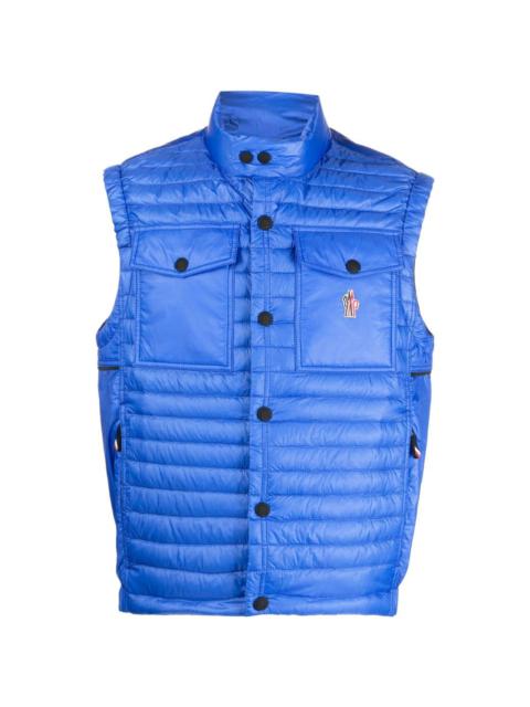 logo-patch quilted gilet