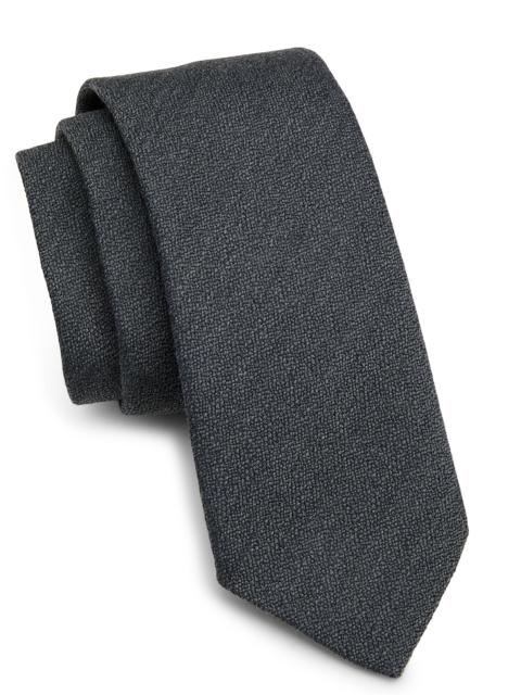 Canali Men's Silk Textured Tie - Charcoal
