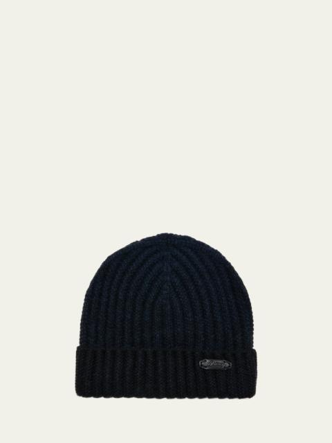 Men's Cashmere-Wool Knit Beanie Hat