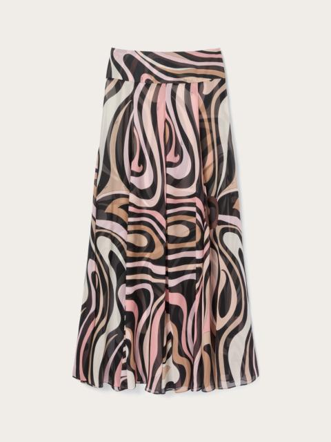 PUCCI MARMO PRINT SILK LONG SKIRT