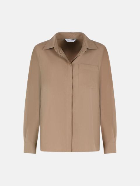 Max Mara 'SIAMESE' HAZELNUT SILK TELA SHIRT