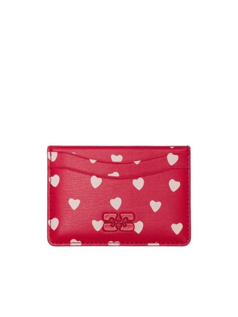 GANNI heart-print card holder