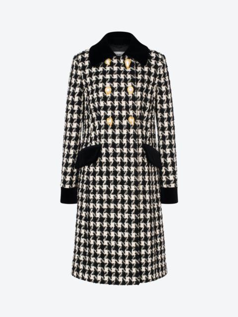 Moschino MORPHED BUTTONS HOUNDSTOOTH COAT