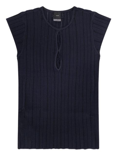 PINKO crew-neck sleeveless cutout-detail sweater