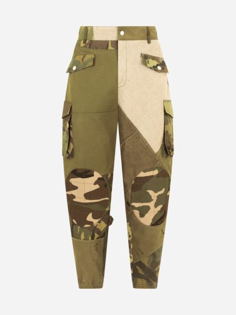 Dolce & Gabbana Patchwork cotton cargo pants