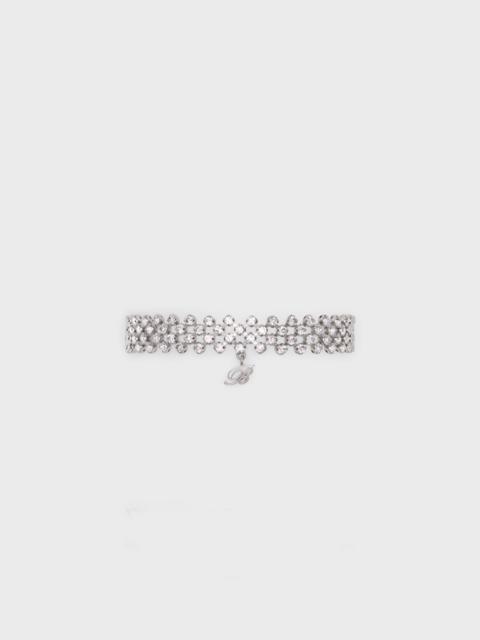 Blumarine METAL CHOKER WITH STONES AND MONOGRAM PENDANT