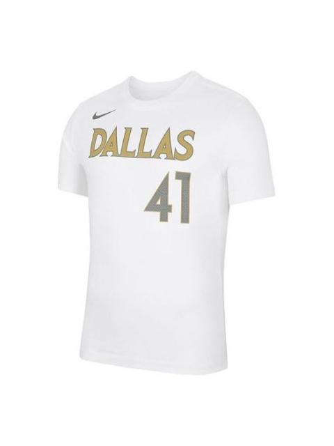 Nike Nike NBA Basketball Sports Short Sleeve Dallas Mavericks 41 White CT9770-100