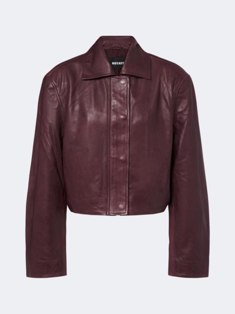 ROTATE Cropped leather jacket