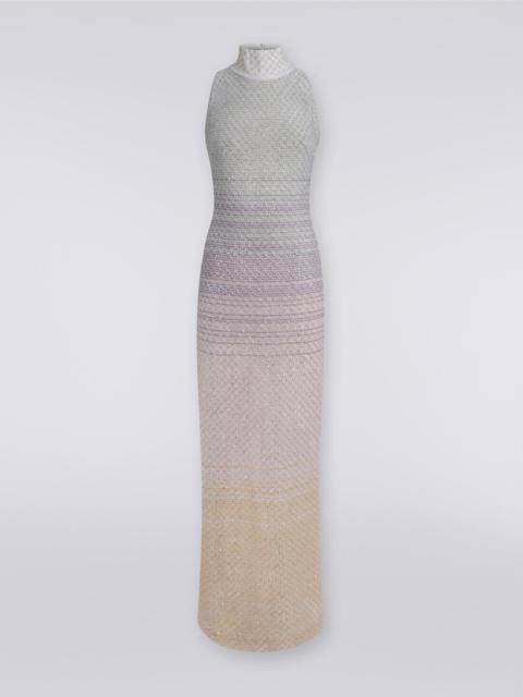 Missoni Long dress with American neckline in viscose mesh with sequins