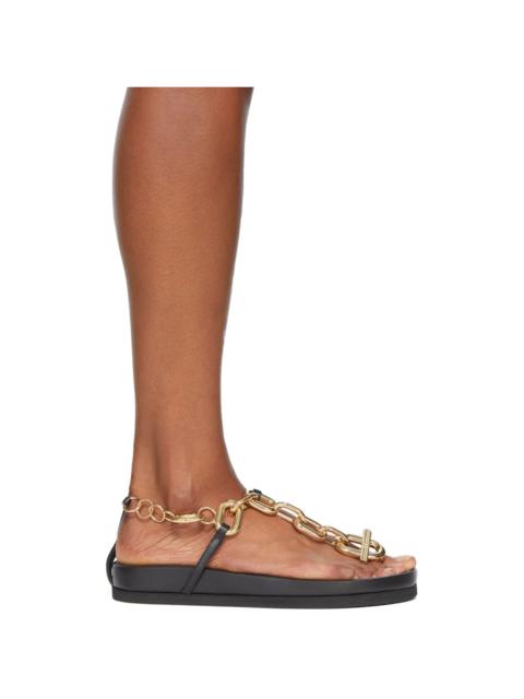 rabanne Black & Gold XL Link Sandals