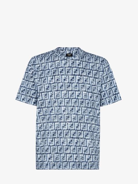 Tシャツ・カットソー FENDI JAPANESE LYCRA TOP WITH FF PUZZLE PATTERN FENDI FF Puzzle Print Knitted Top | Orange | FARFETCH