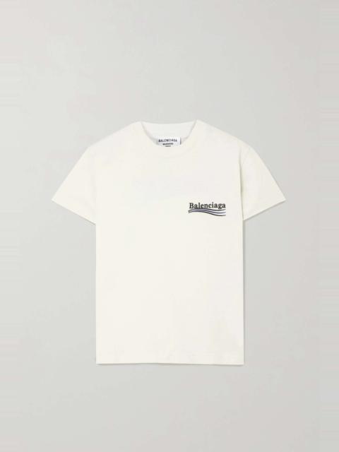 BALENCIAGA Embroidered cotton-jersey T-shirt