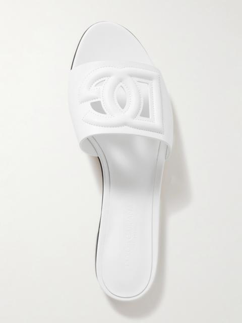 Dolce & Gabbana Bianca Cutout Leather Slides