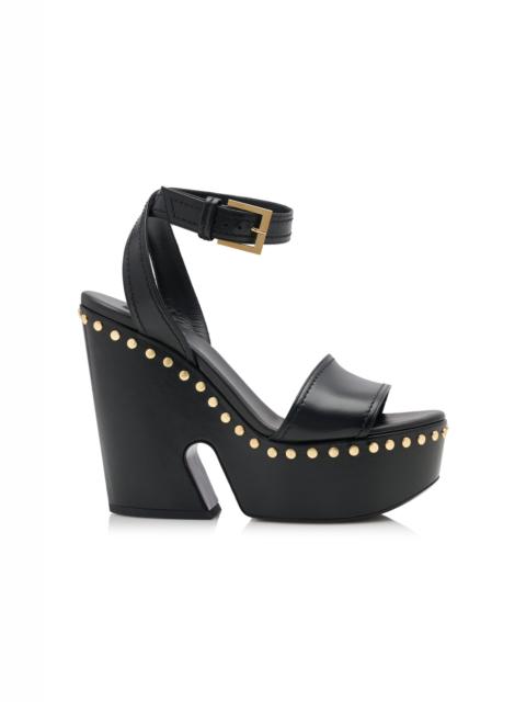 Givenchy Studded Wedge Platform Sandals black