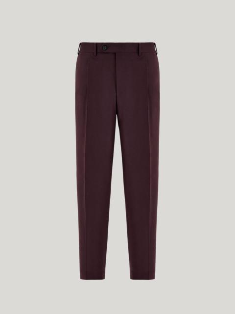 Canali DARK BROWN CANALI TRAVEL WOOL FLANNEL REGULAR-FIT PANTS