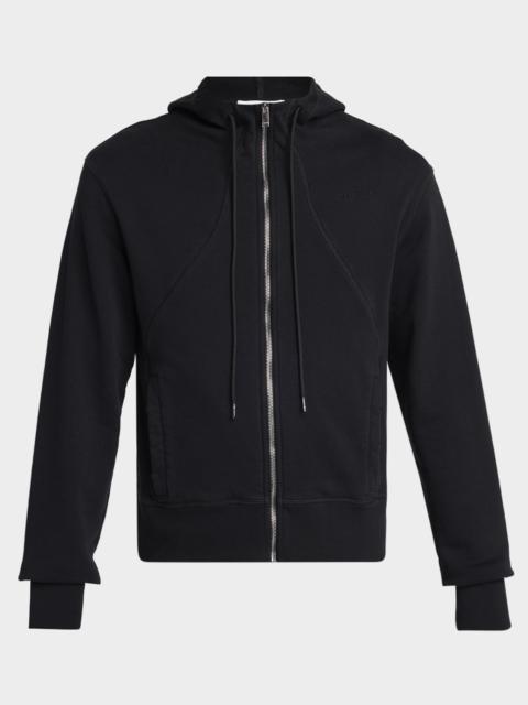 Alexander McQueen Men's Stonewashed Cotton Full-Zip Hoodie