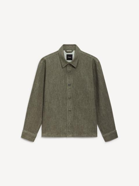 Theory Snap Overshirt in Tinted Denim