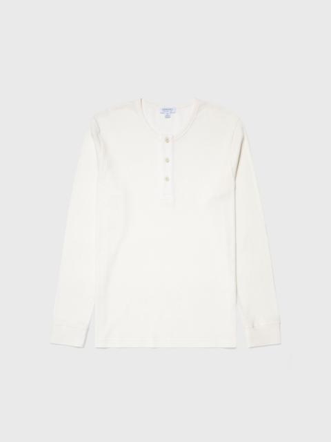 Sunspel Long Sleeve Waffle Henley