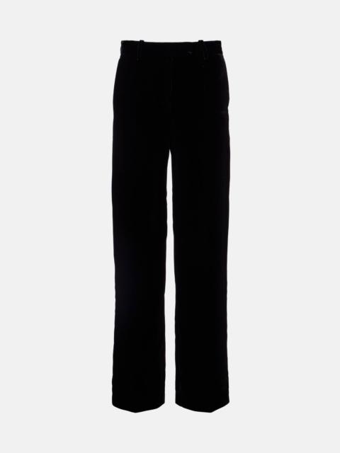 Alexander McQueen Low-rise velvet wide-leg pants