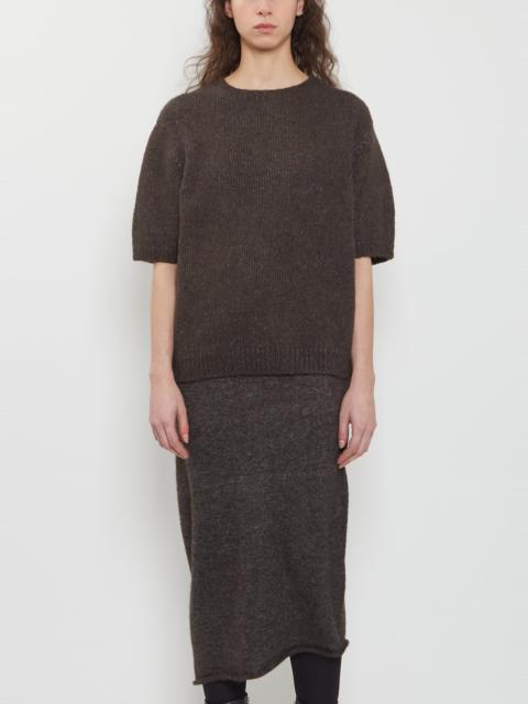 LAUREN MANOOGIAN Loft Alpaca Cotton Crewneck Top — Coal